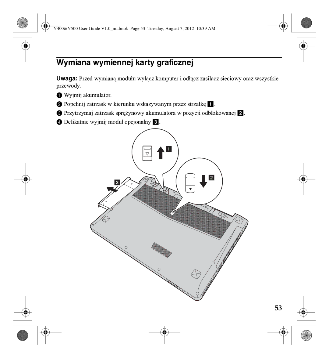 Lenovo 0C22230, Gn35 manual Wymiana wymiennej karty graficznej 