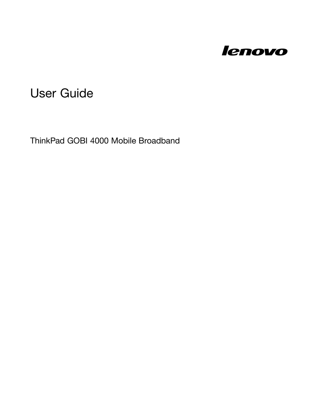 Lenovo GOBI 4000 manual User Guide 