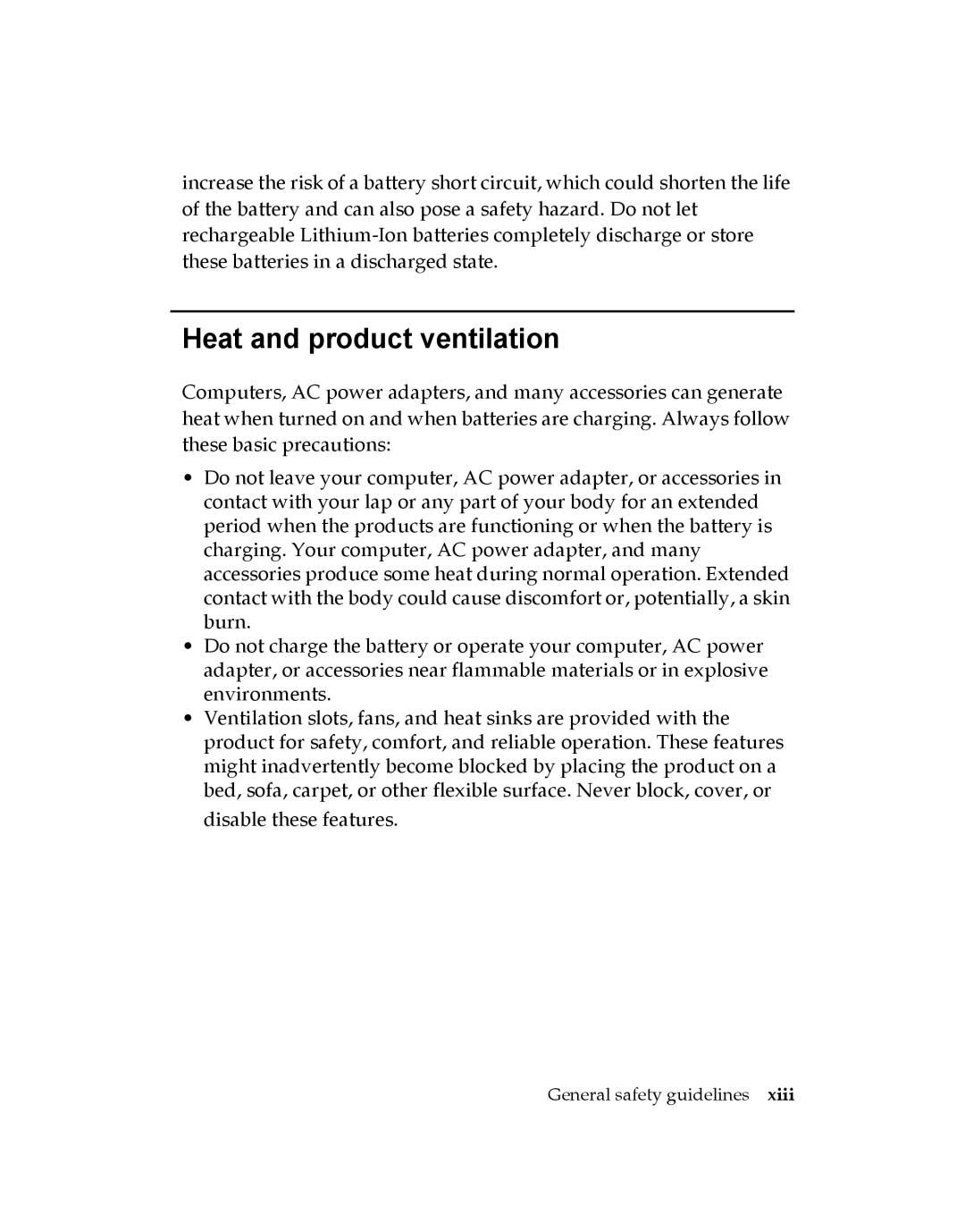 Lenovo GP20N manual Heat and product ventilation 