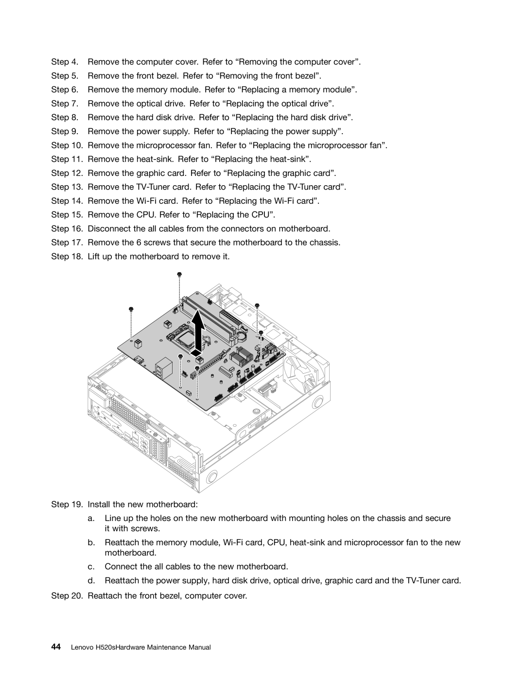 Lenovo H520S manual Lenovo H520sHardware Maintenance Manual 