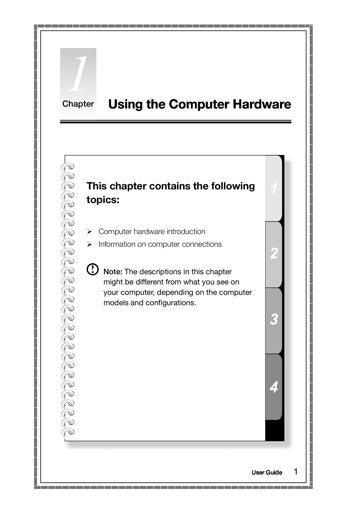 Lenovo H5S manual Chapter Using the Computer Hardware, This chapter contains the following topics, User Guide 