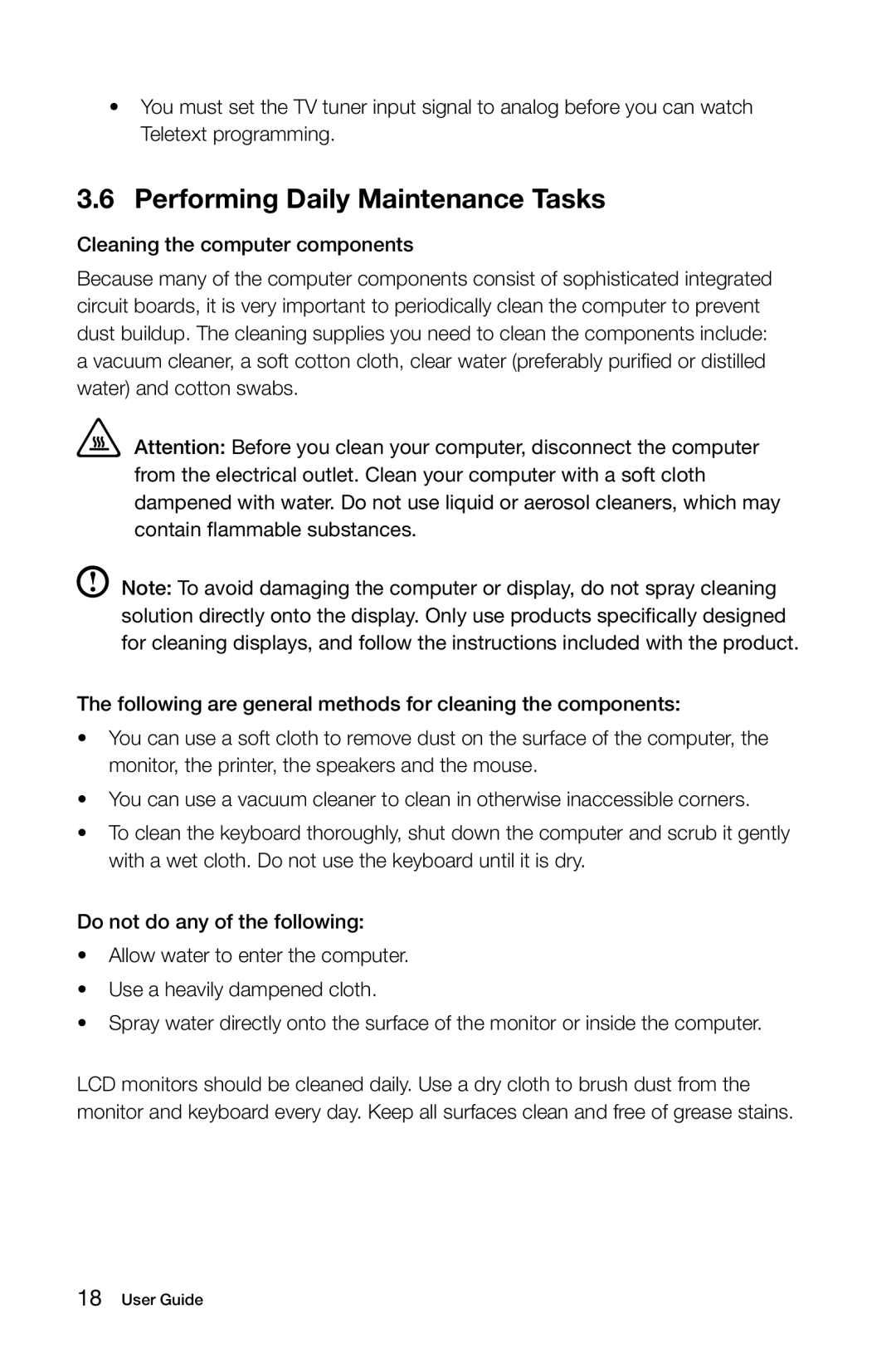 Lenovo H5S manual Performing Daily Maintenance Tasks 