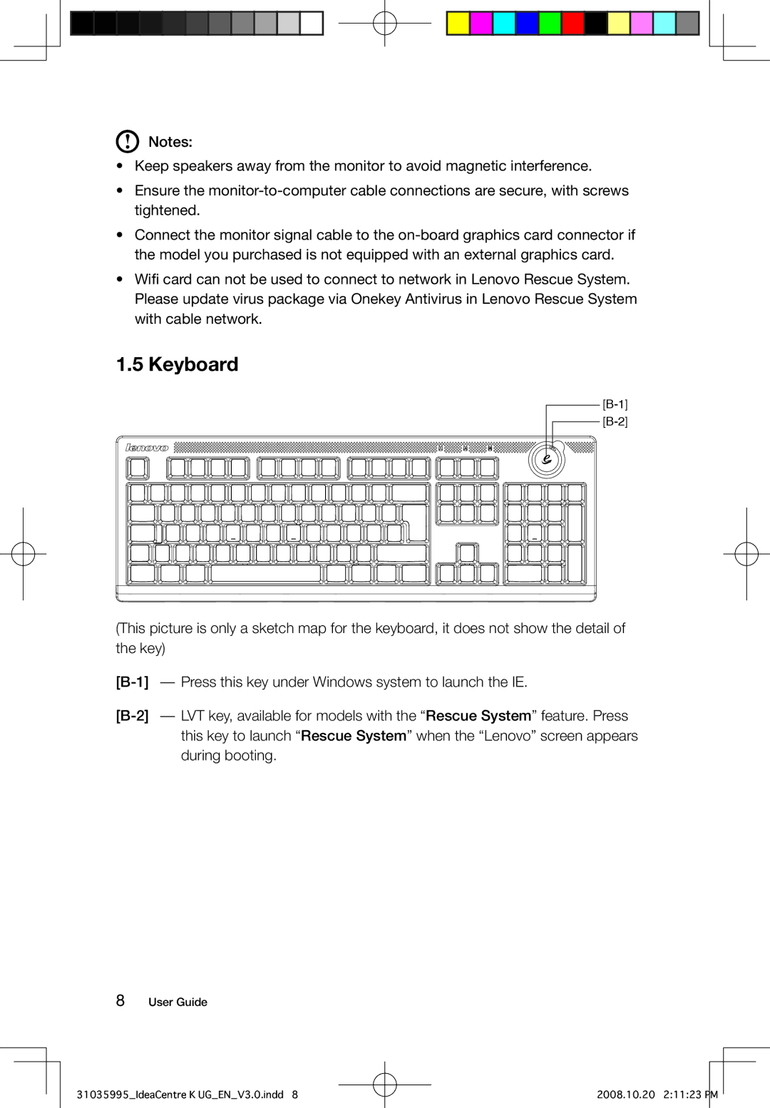 Lenovo manual Keyboard 