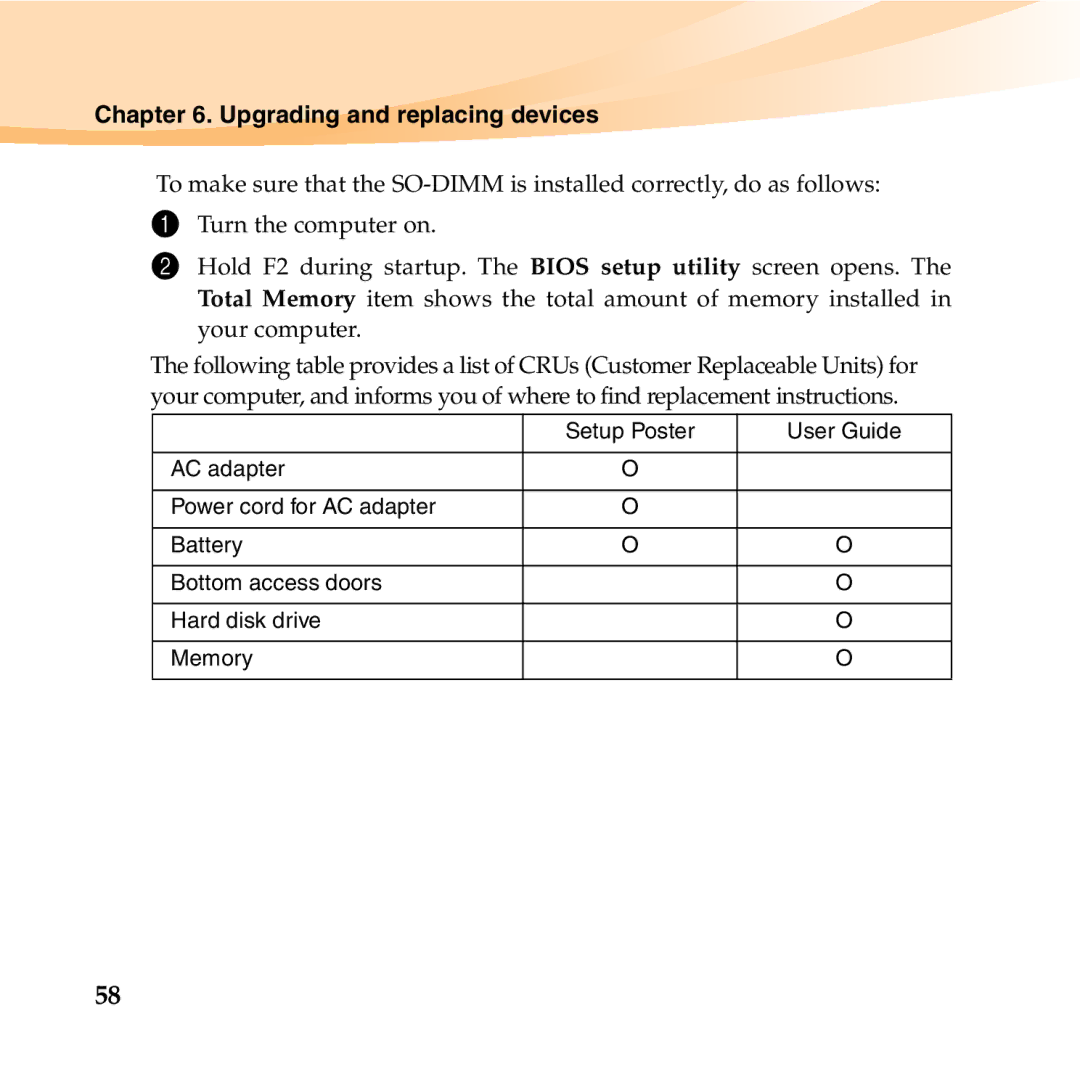 Lenovo K23 manual Upgrading and replacing devices 