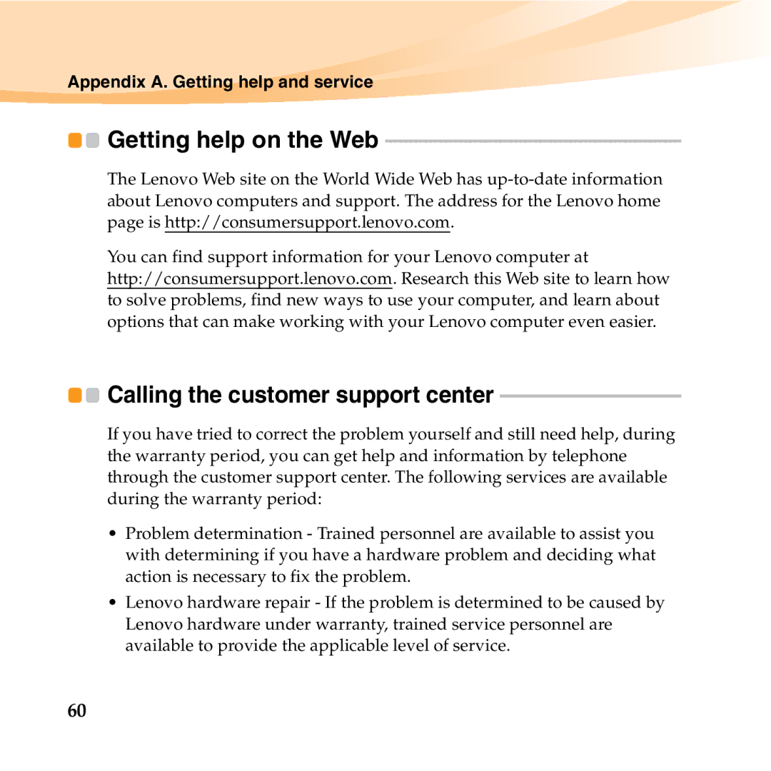 Lenovo K23 manual Getting help on the Web, Appendix A. Getting help and service 