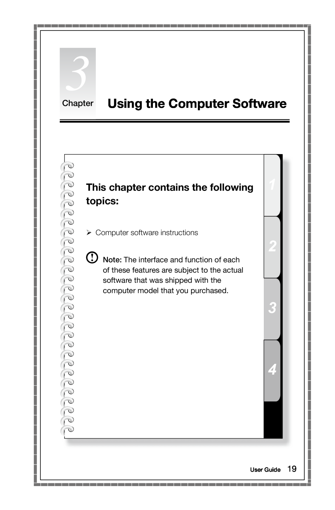 Lenovo K3 manual Chapter Using the Computer Software, This chapter contains the following topics, User Guide 