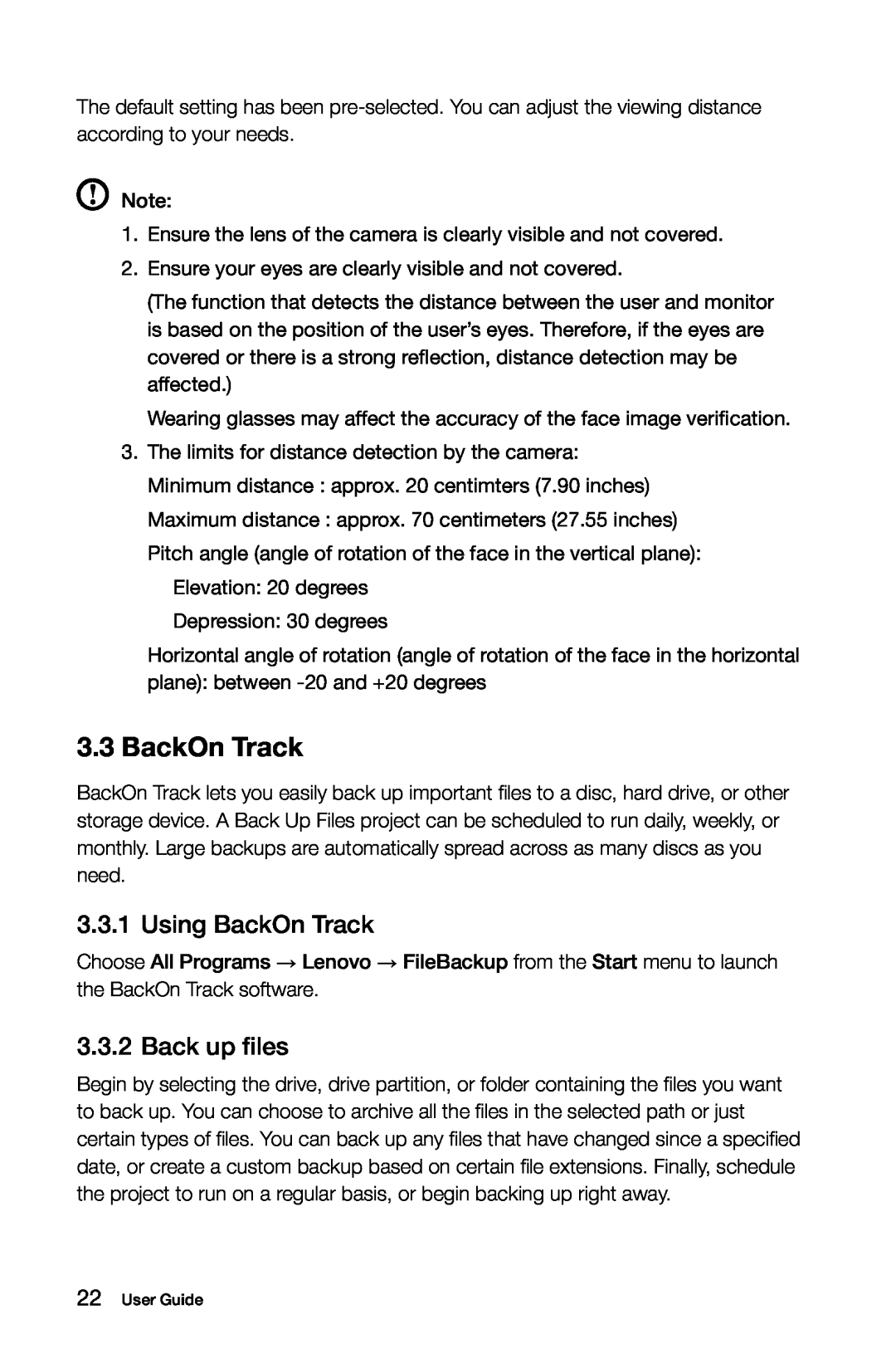 Lenovo K3 manual Using BackOn Track, Back up files 