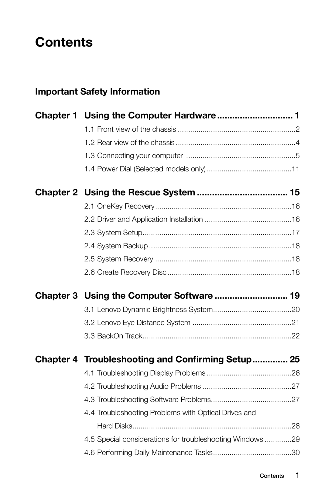 Lenovo K3 manual Contents 