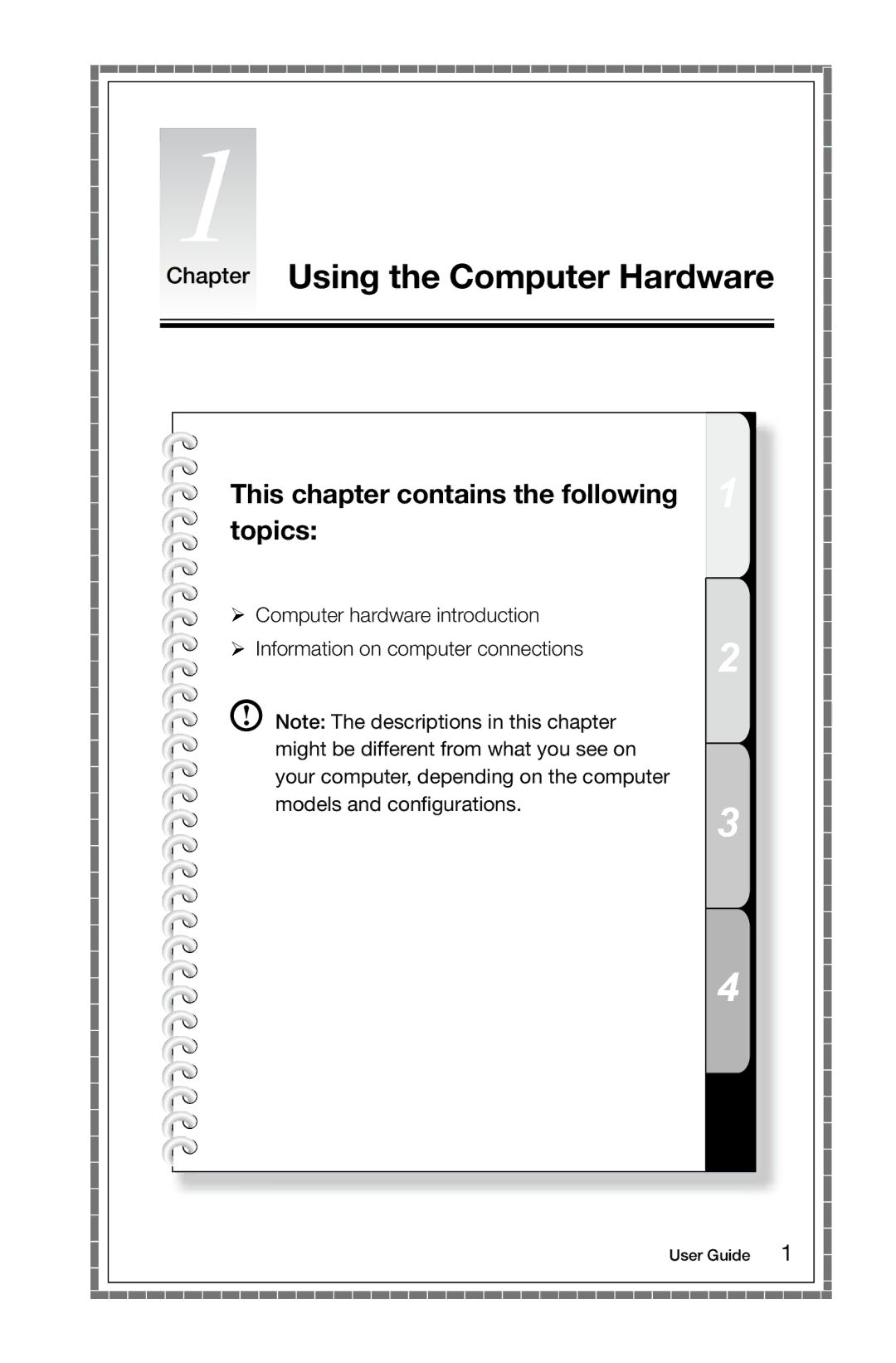 Lenovo K3 manual Chapter Using the Computer Hardware, This chapter contains the following 1 topics 