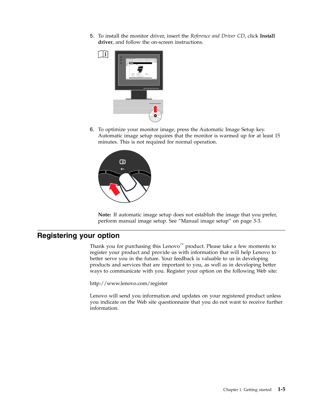 Lenovo L151 manual Registering your option 