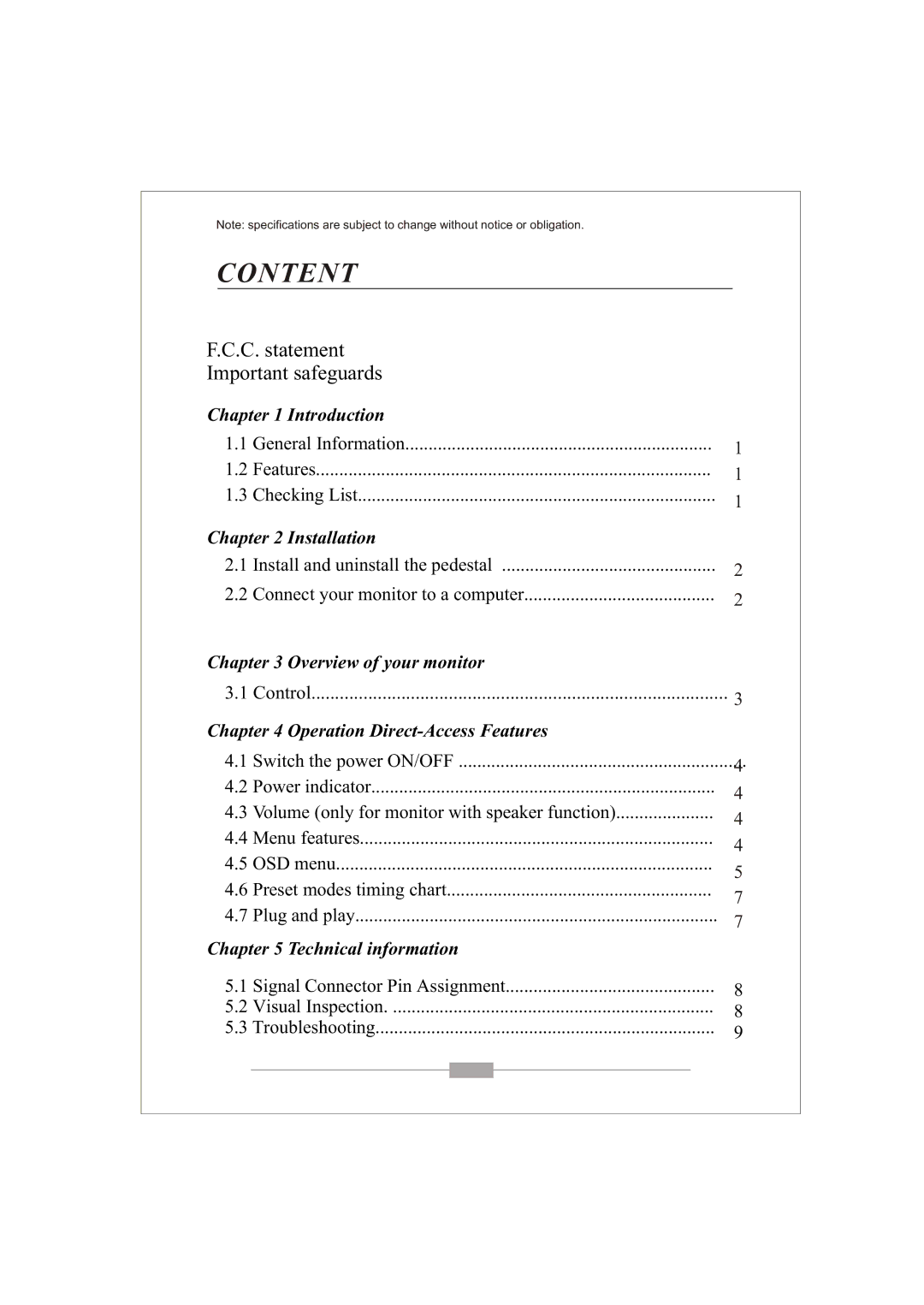 Lenovo L152 specifications Content 