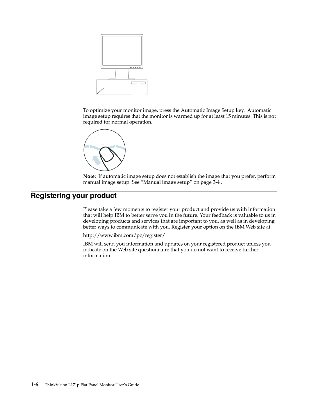 Lenovo L171p manual Registering your product 