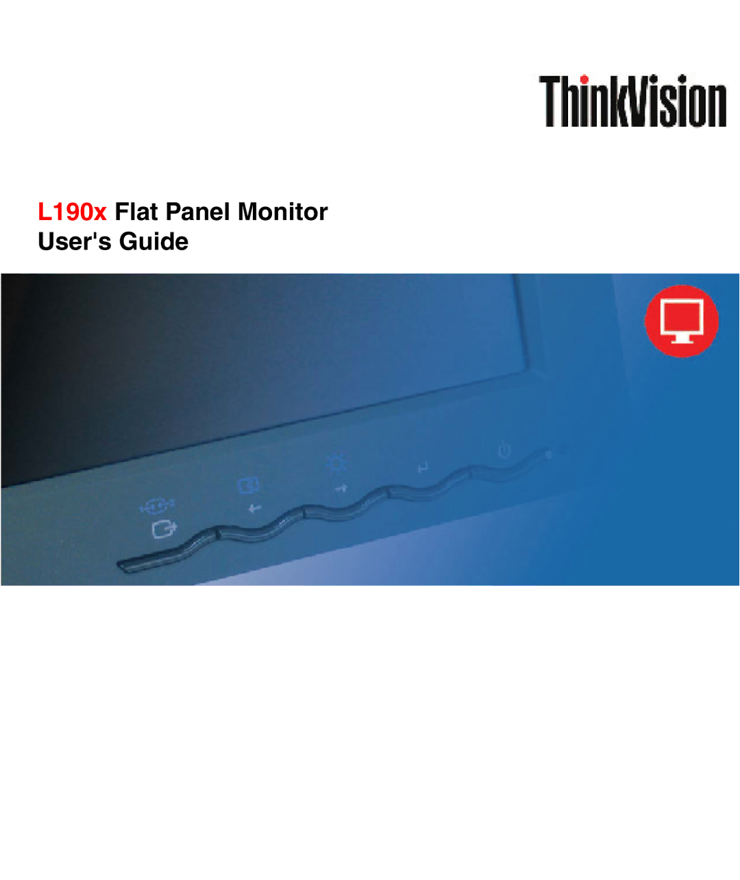 Lenovo manual L190x Flat Panel Monitor Users Guide 