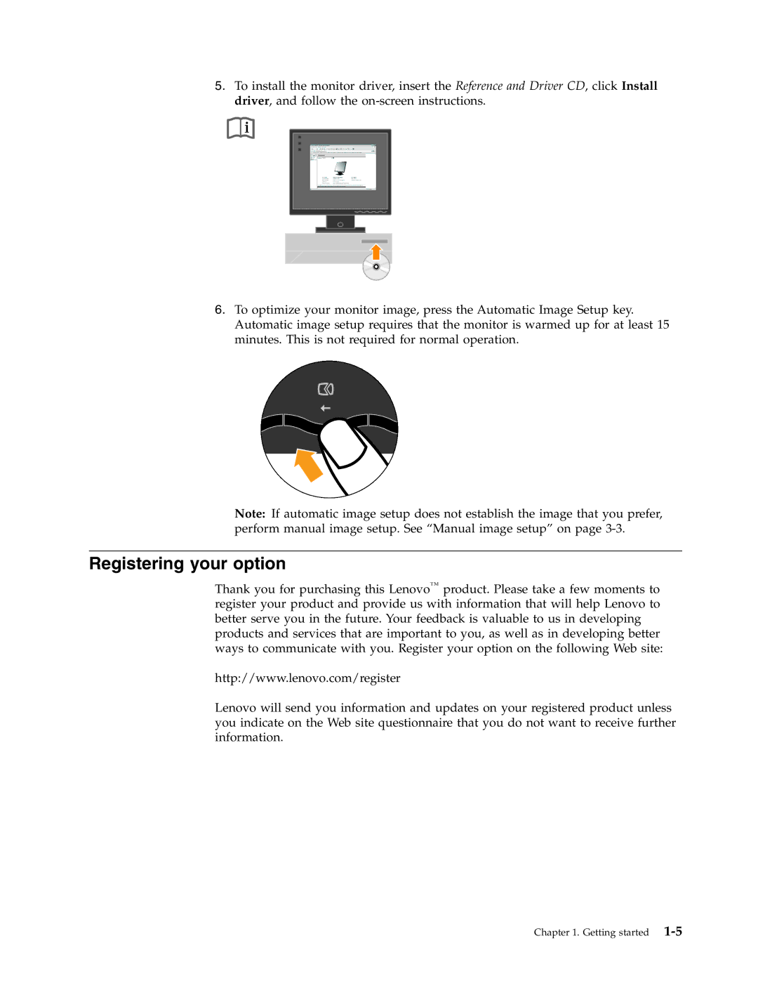 Lenovo L191 manual Registering your option 