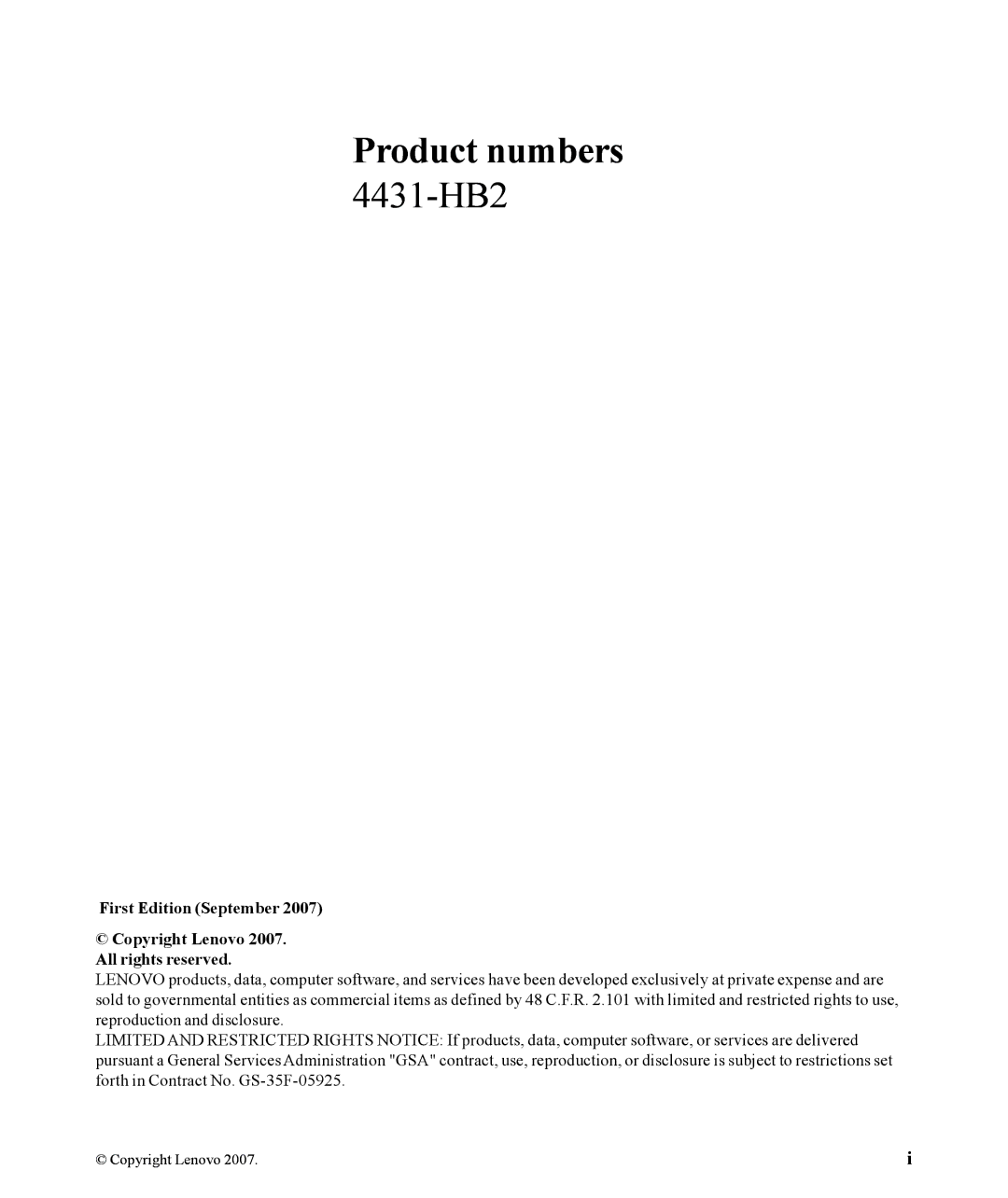 Lenovo L193p manual Product numbers 