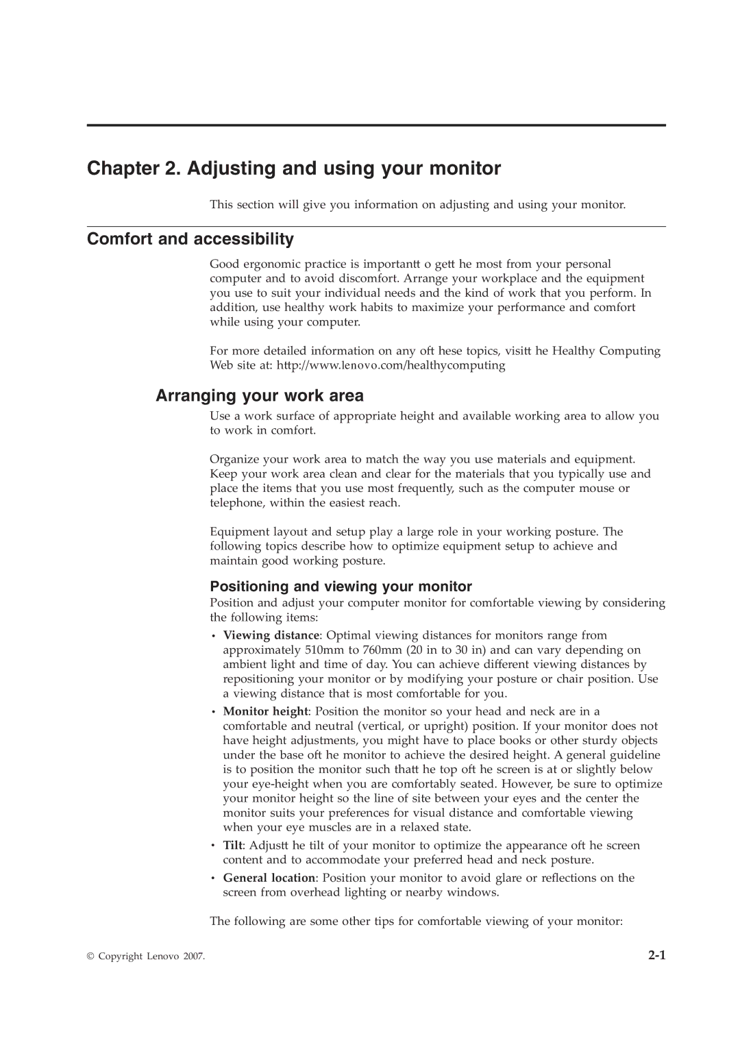 Lenovo L194 manual #HAPTER  !DJUSTING and Using Your Monitor 