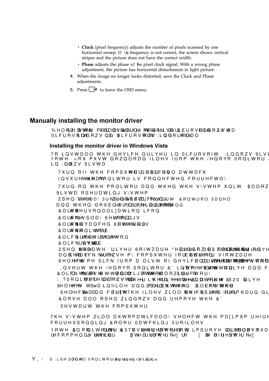 Lenovo L200P manual Manually installing the monitor driver, Installing the monitor driver in Windows Vista 