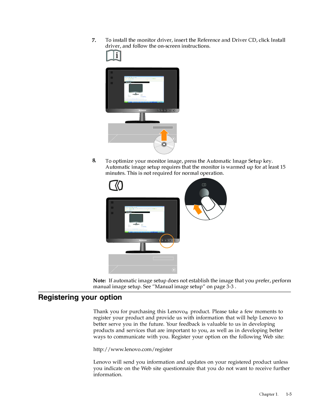 Lenovo L2062 manual Registering your option 