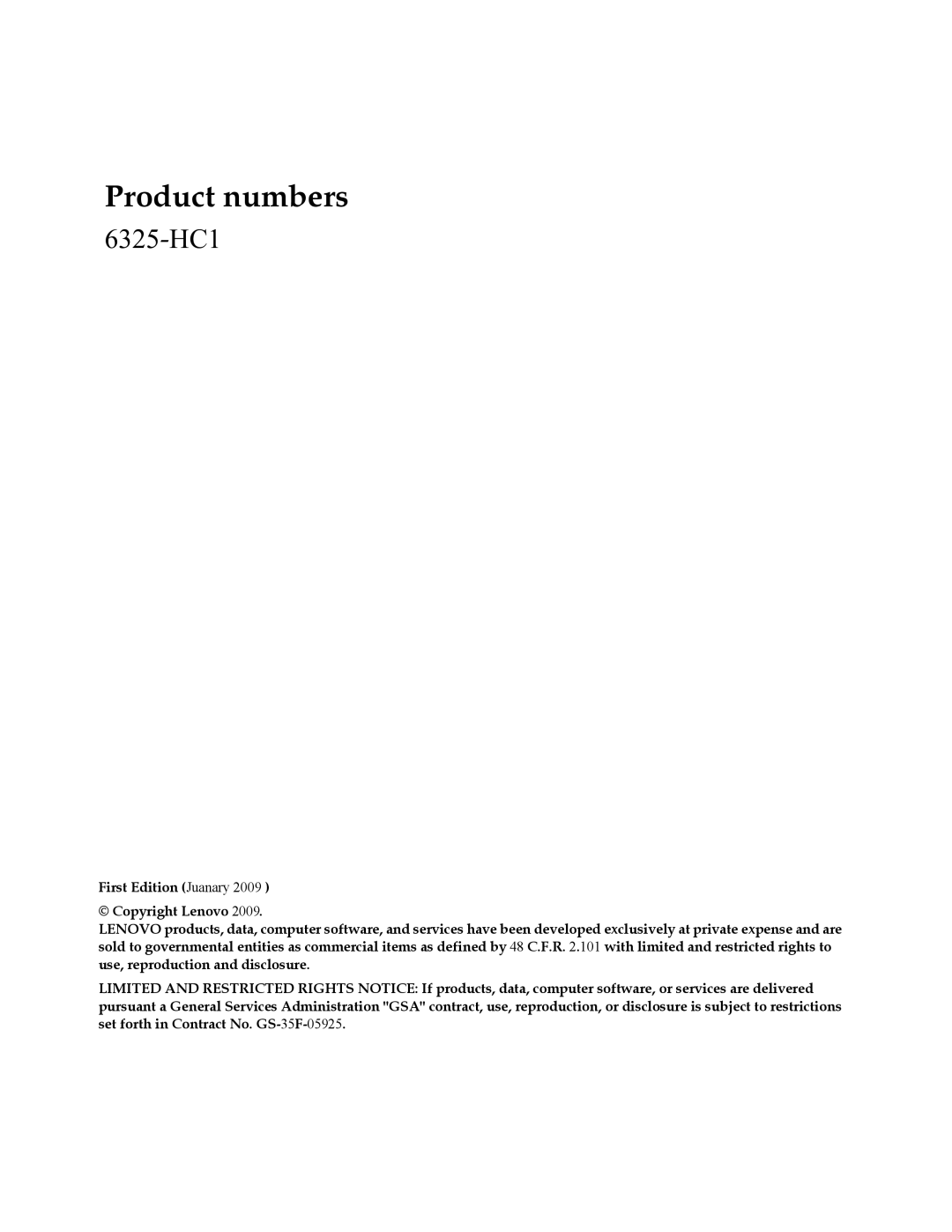 Lenovo L215p manual Product numbers 