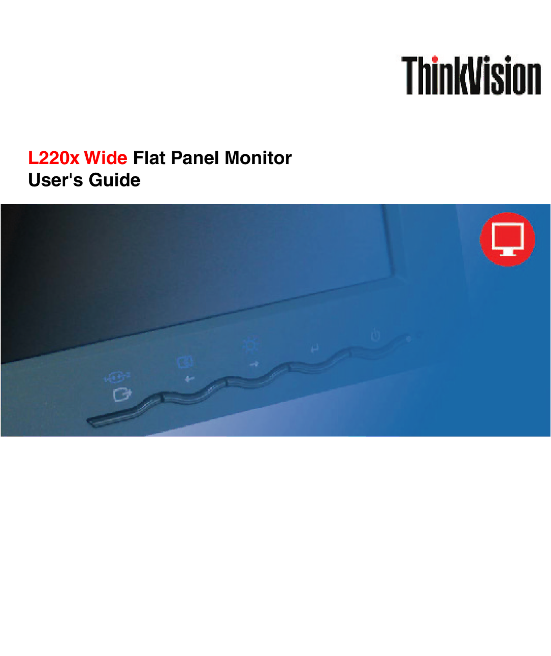 Lenovo manual L220x Wide Flat Panel Monitor Users Guide 