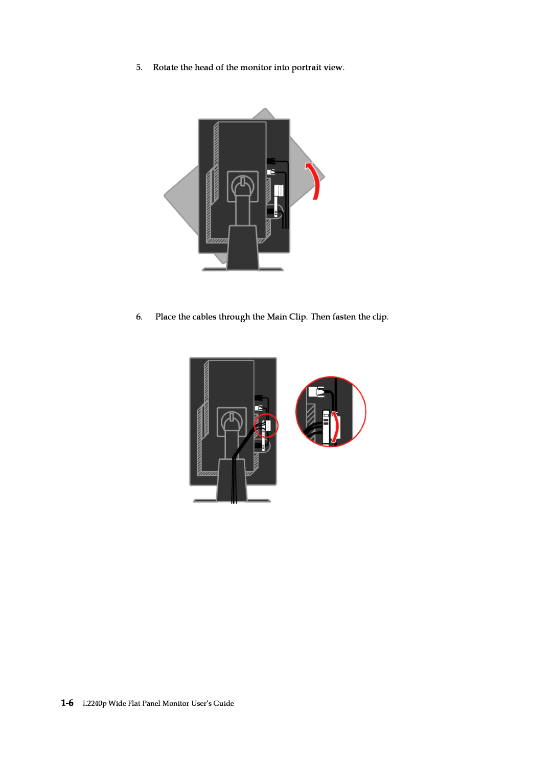 Lenovo manual 1-6 L2240p Wide Flat Panel Monitor User’s Guide 