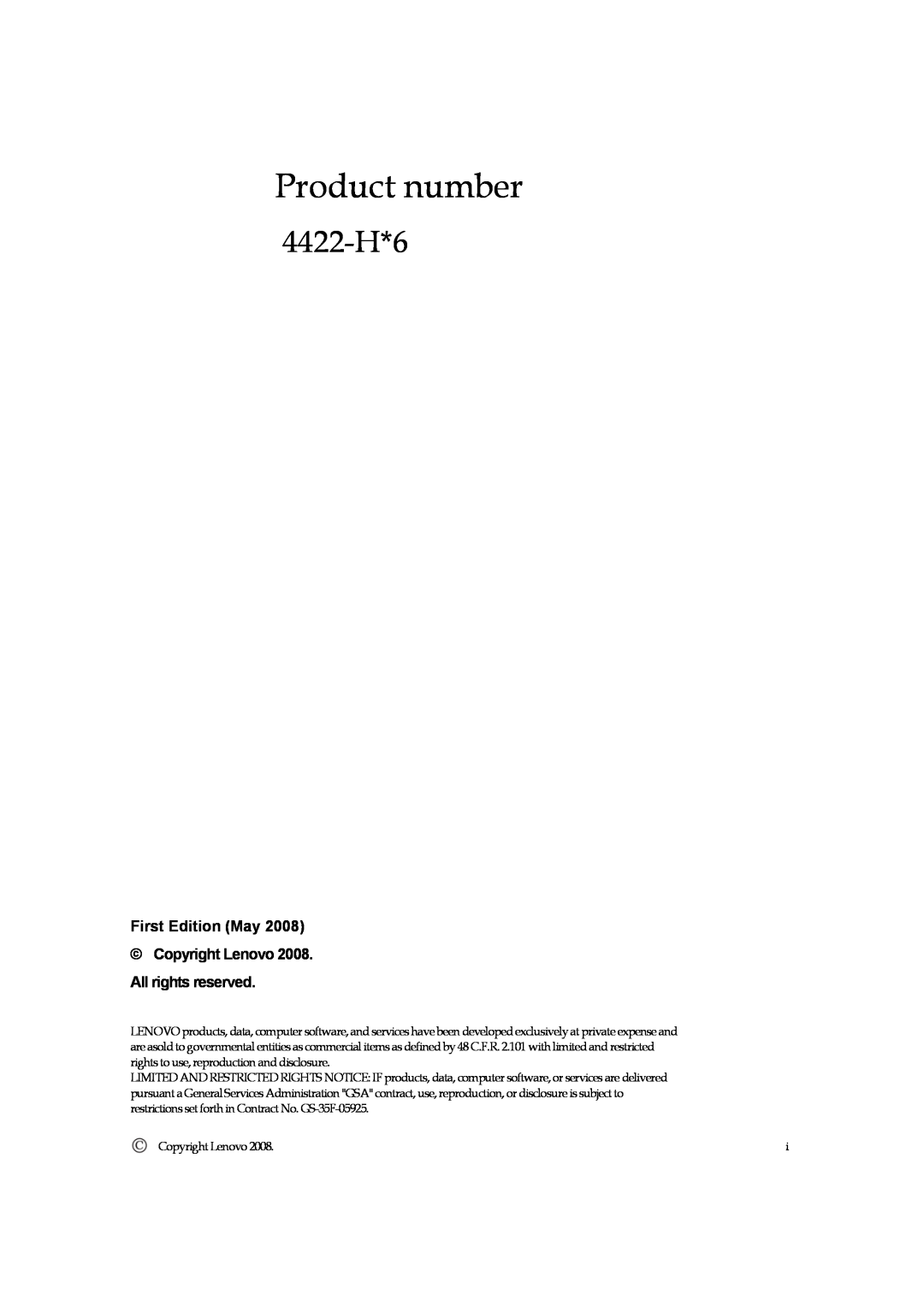 Lenovo L2240p manual Product number, 4422-H*6 