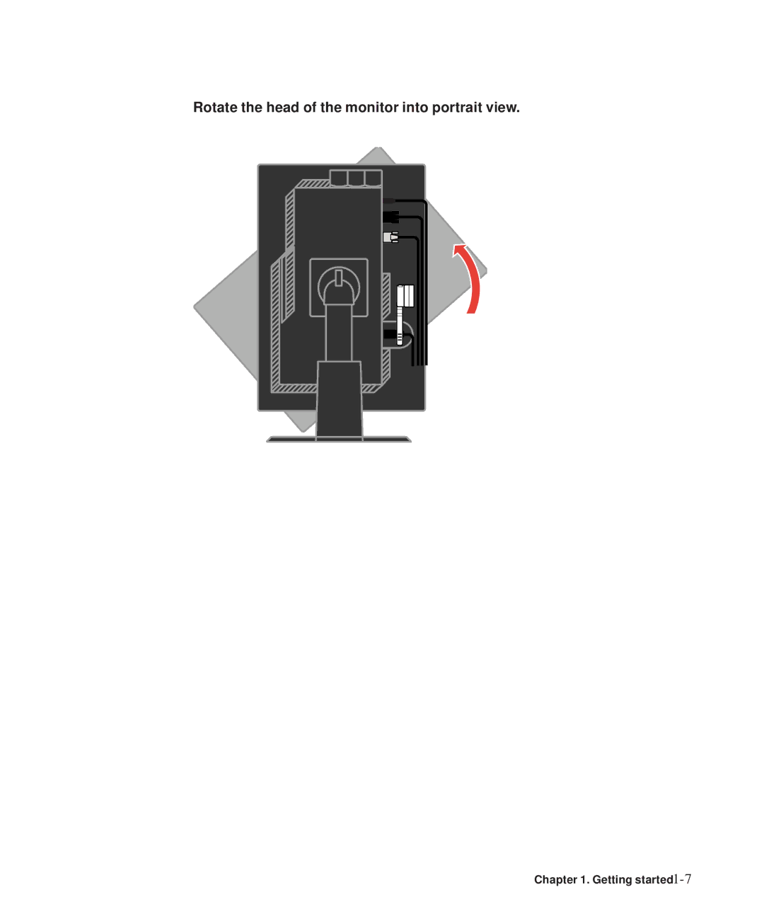 Lenovo 4420HB2, L2440p manual Rotate the head of the monitor into portrait view 