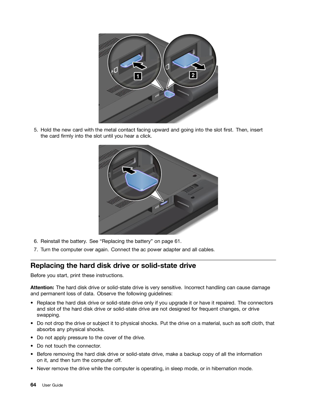 Lenovo L330 manual Replacing the hard disk drive or solid-state drive 