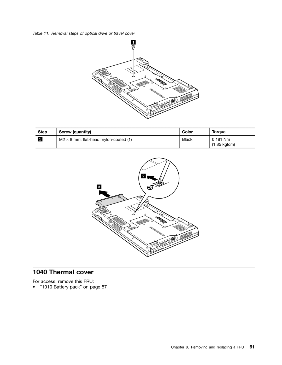 Lenovo L520, L421, L420 manual Thermal cover, Step Screw quantity Color Torque 