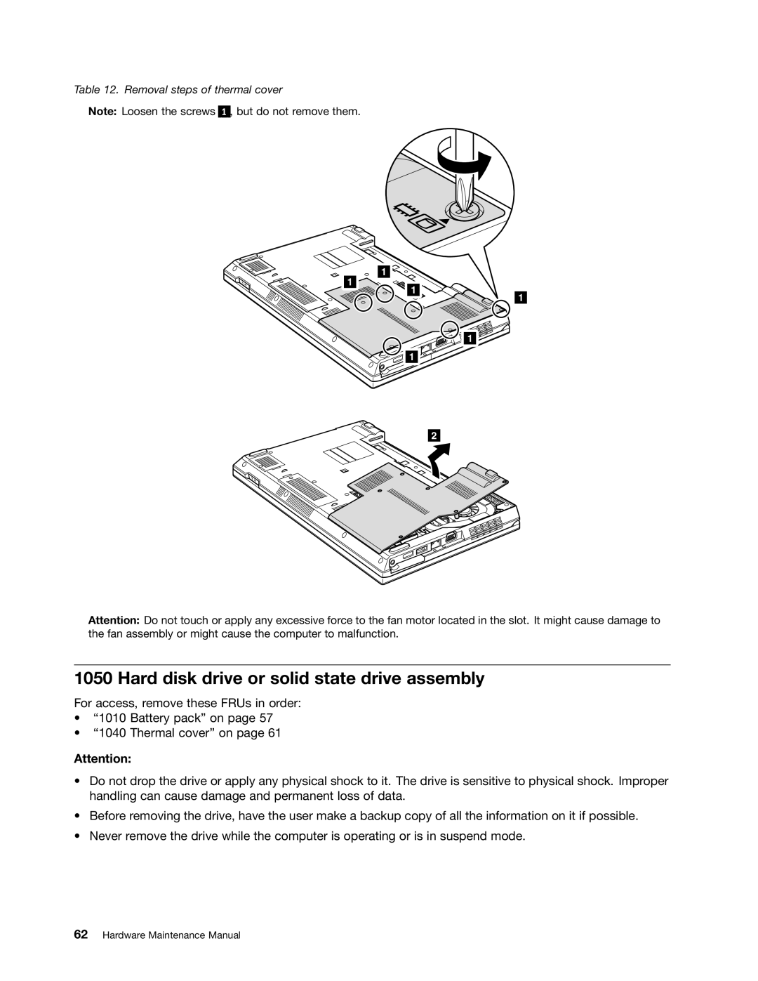 Lenovo L420, L421, L520 manual Hard disk drive or solid state drive assembly 