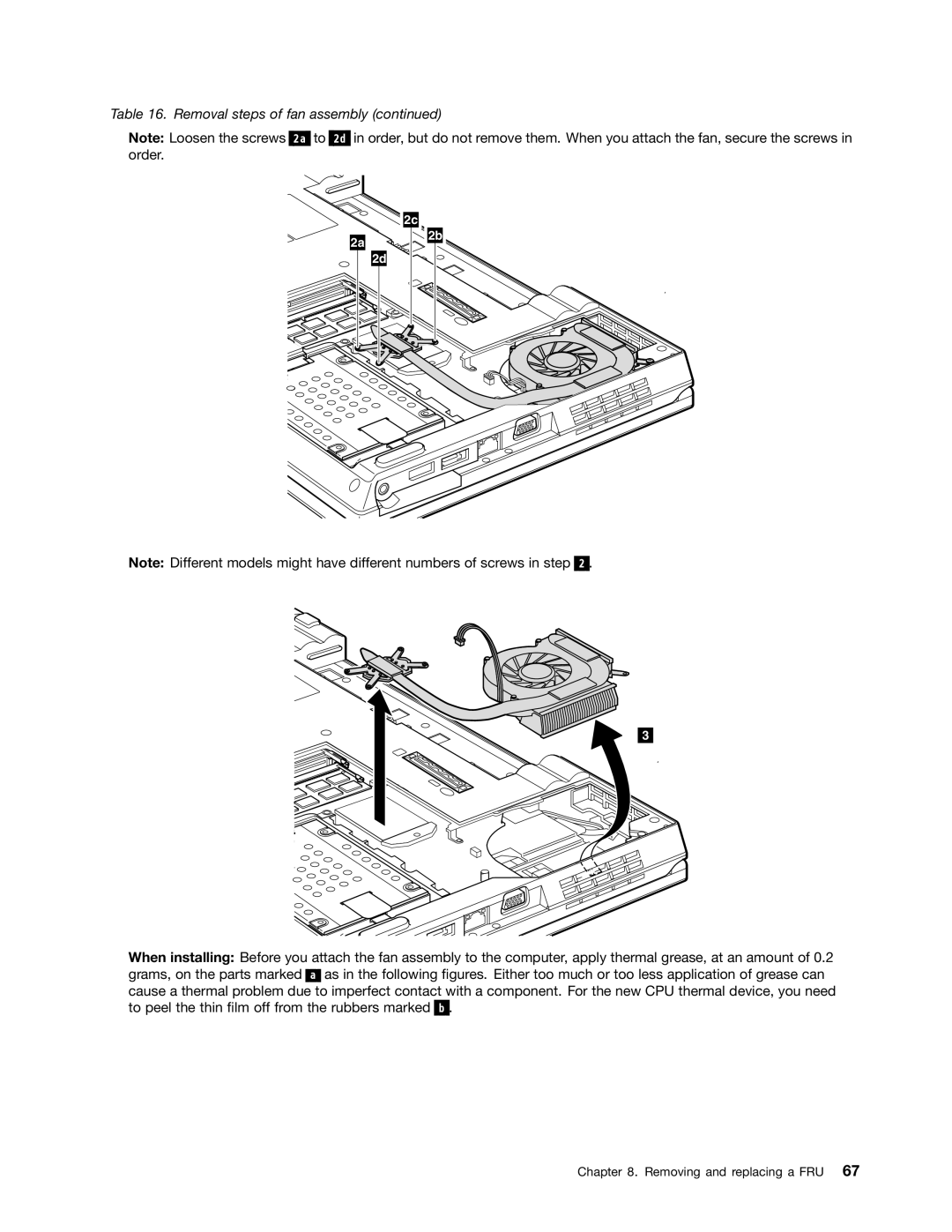 Lenovo L520, L421, L420 manual Removal steps of fan assembly 