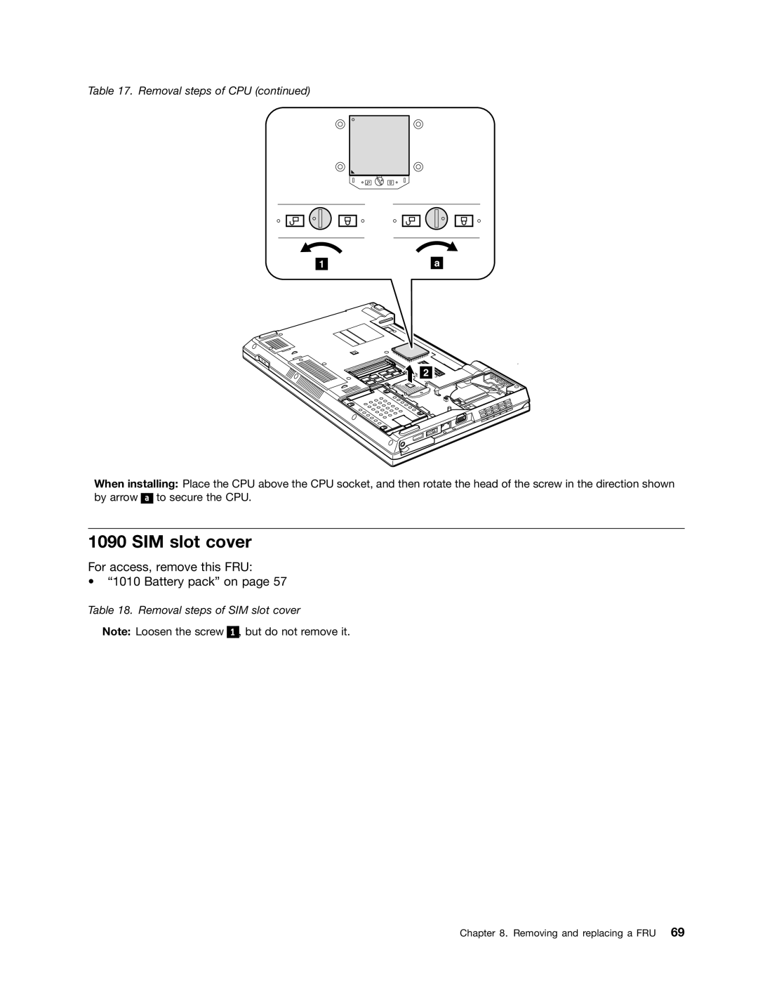 Lenovo L421, L520, L420 manual SIM slot cover 