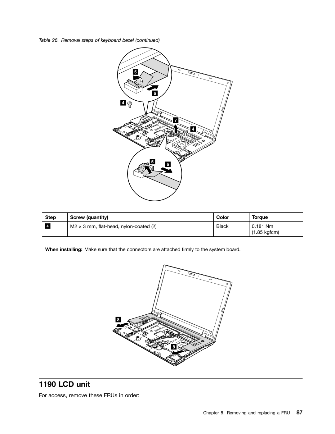 Lenovo L421, L520, L420 manual LCD unit 