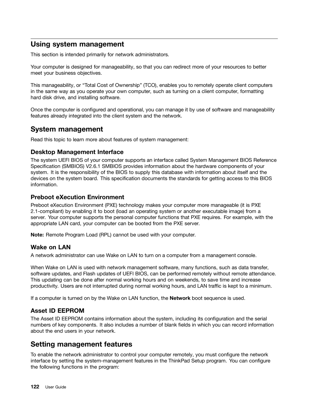 Lenovo L430, L530, 24684XU manual Using system management, System management, Setting management features 