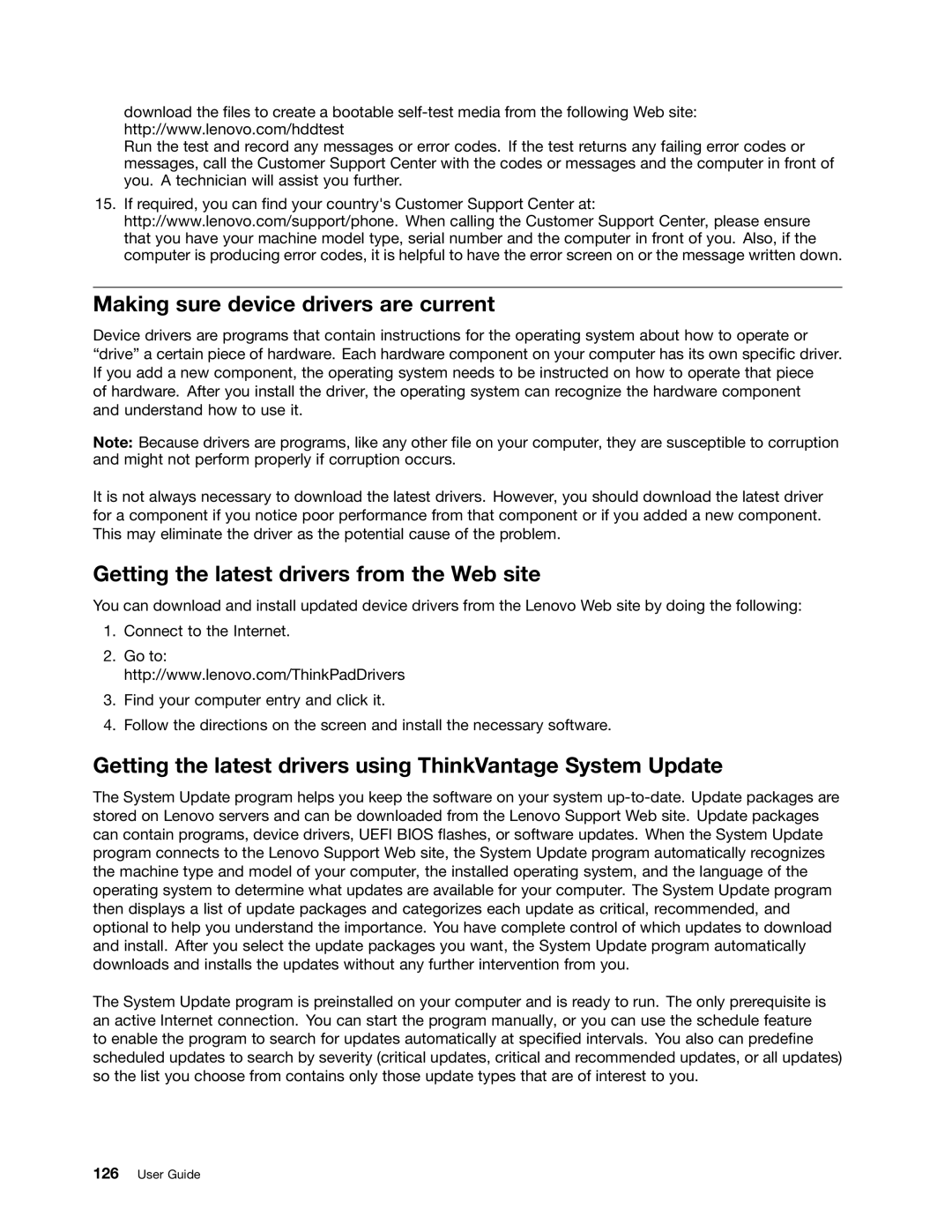 Lenovo L530, L430, 24684XU manual Making sure device drivers are current, Getting the latest drivers from the Web site 