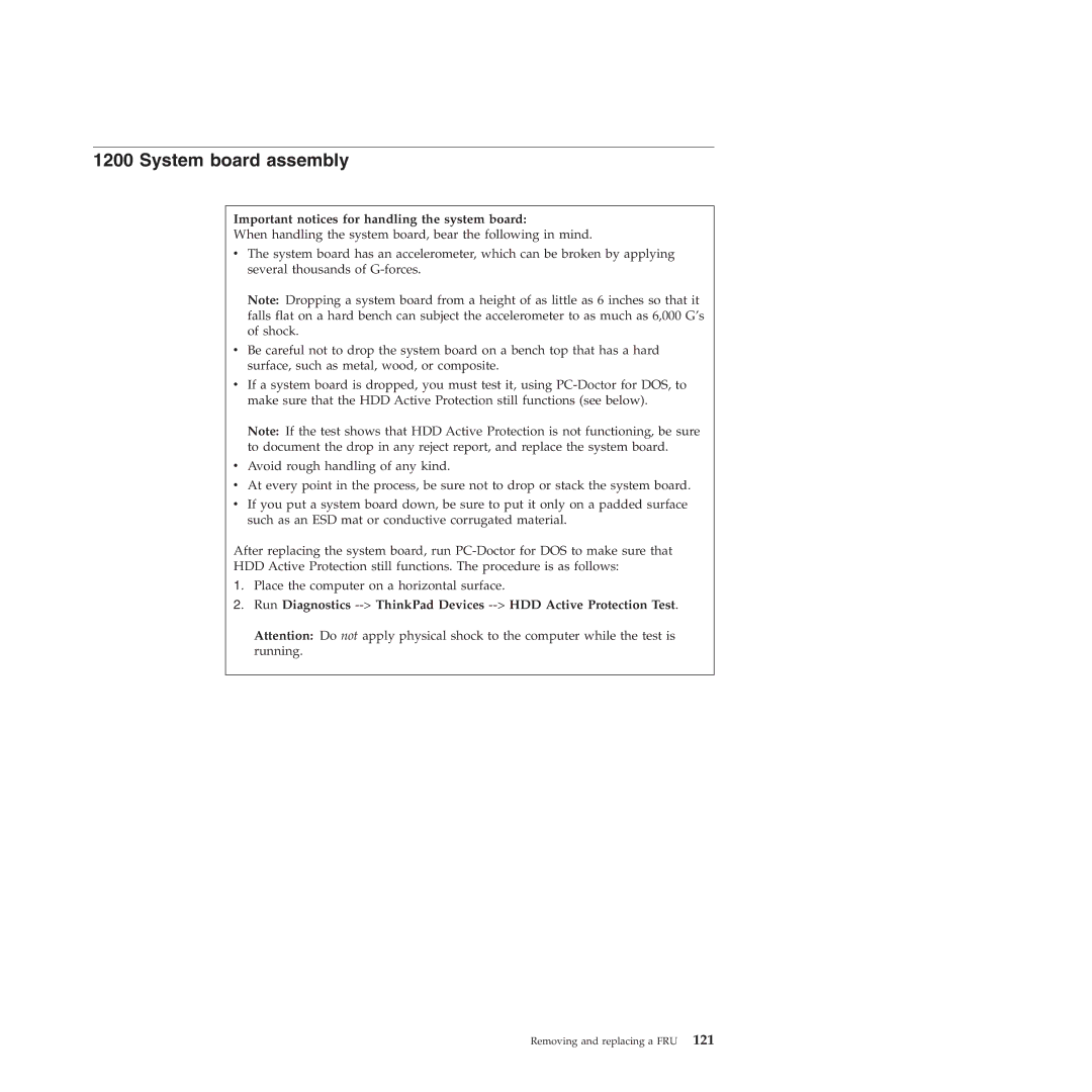 Lenovo L412, L512 manual System board assembly, Important notices for handling the system board 