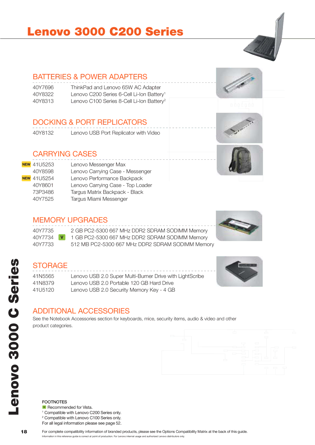 Lenovo Laptop Computer manual Lenovo 3000 C Series, Lenovo 3000 C200 Series 