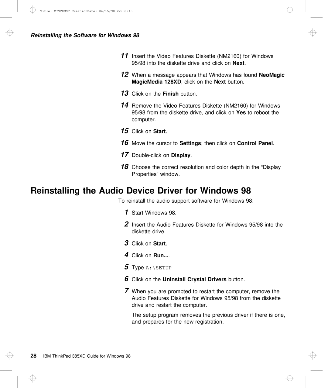 Lenovo LEU manual 128XD, Panel, OnRun 