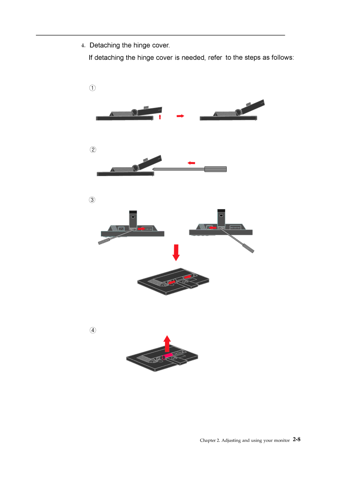 Lenovo LT1952p manual Adjusting and using your monitor 