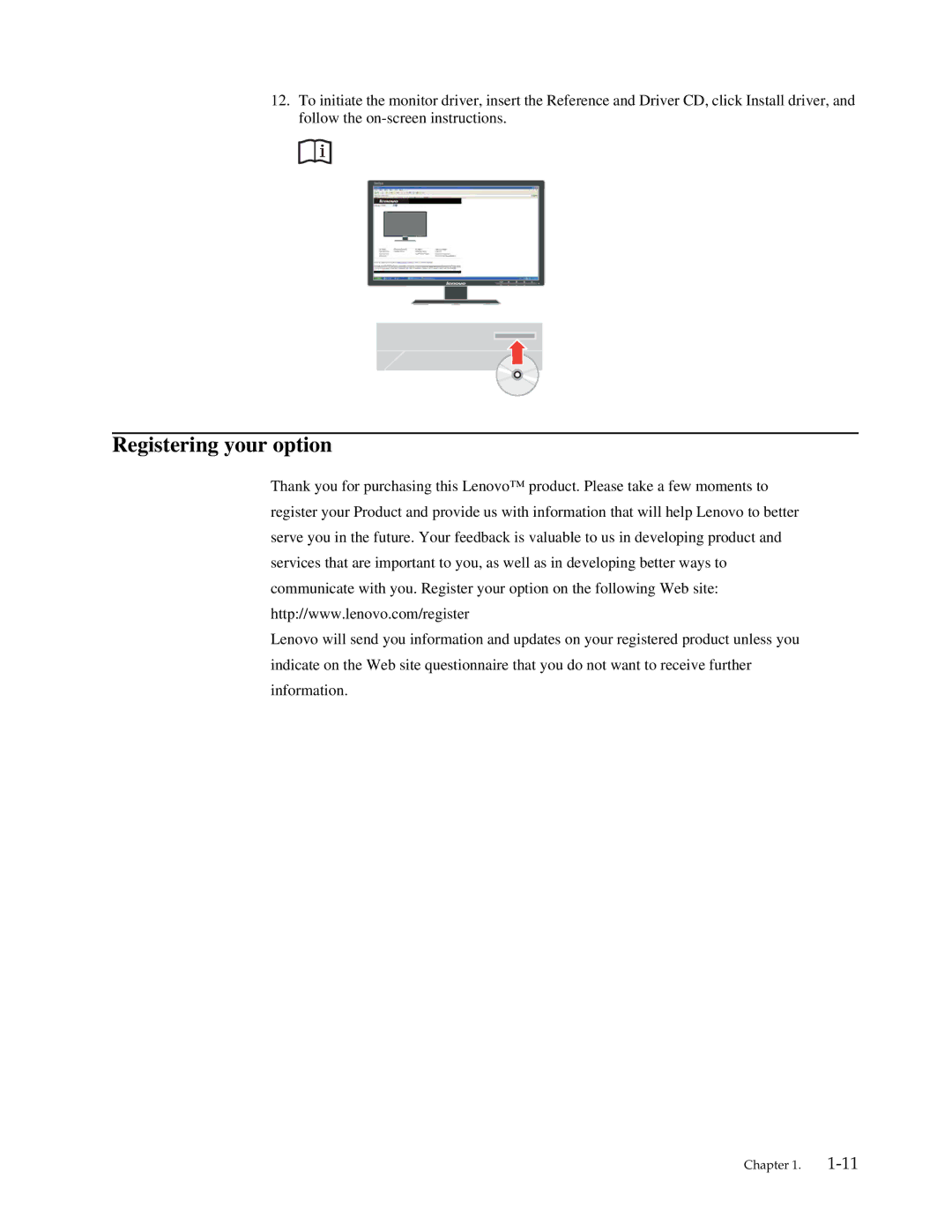 Lenovo LT2013P manual Registering your option 