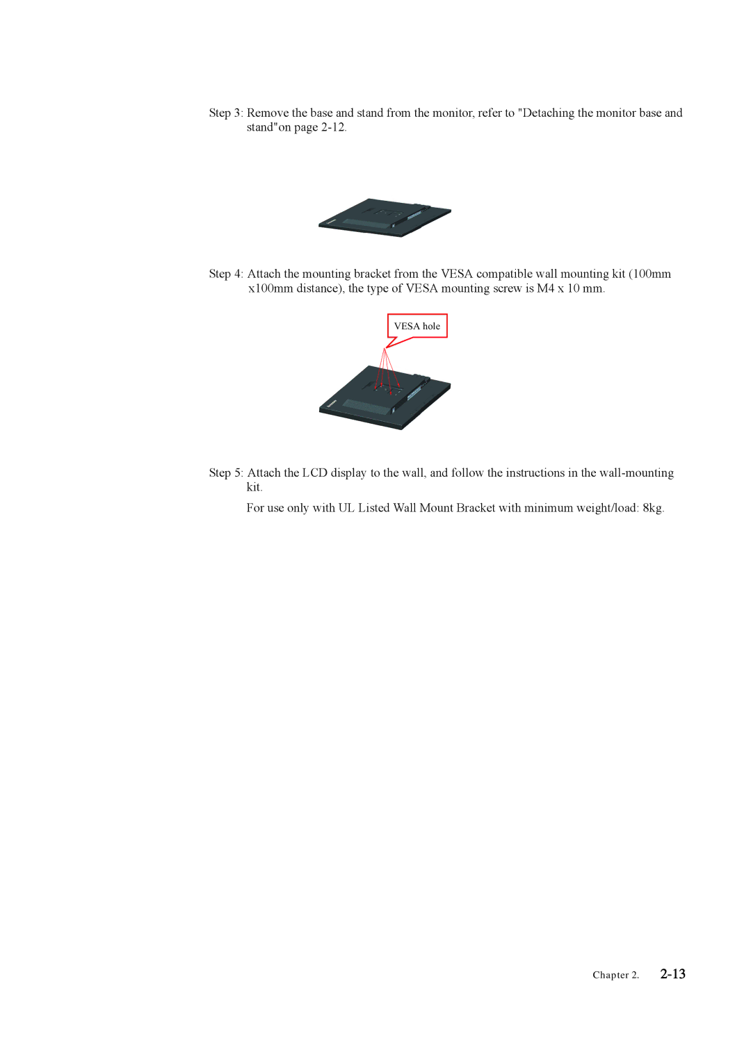 Lenovo LT3053P manual Vesa hole 