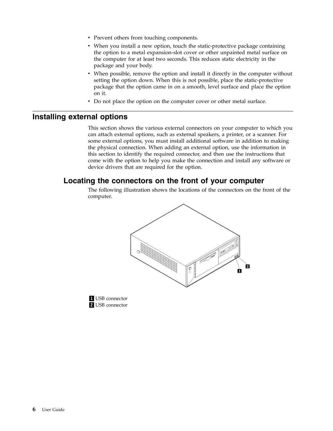 Lenovo M50e Series, A50 manual Installing external options 