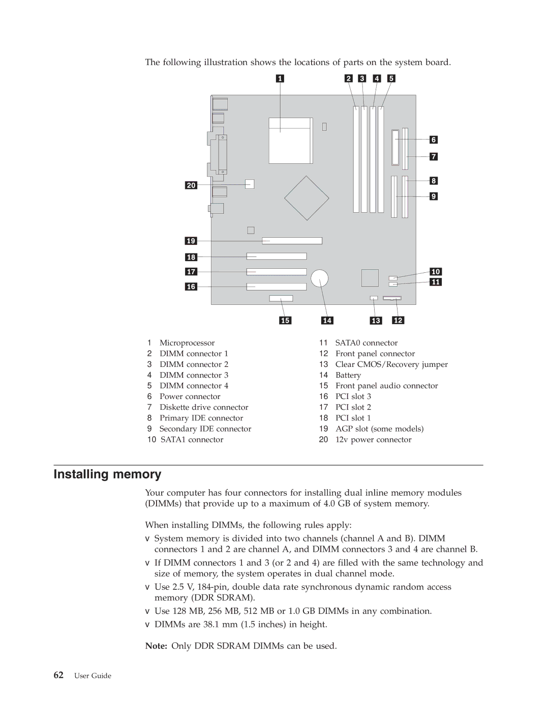 Lenovo M50e Series, A50 manual Installing memory 