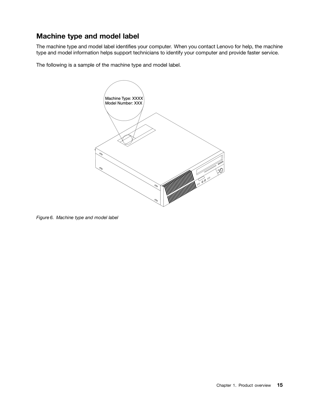 Lenovo M73 manual Machine type and model label 