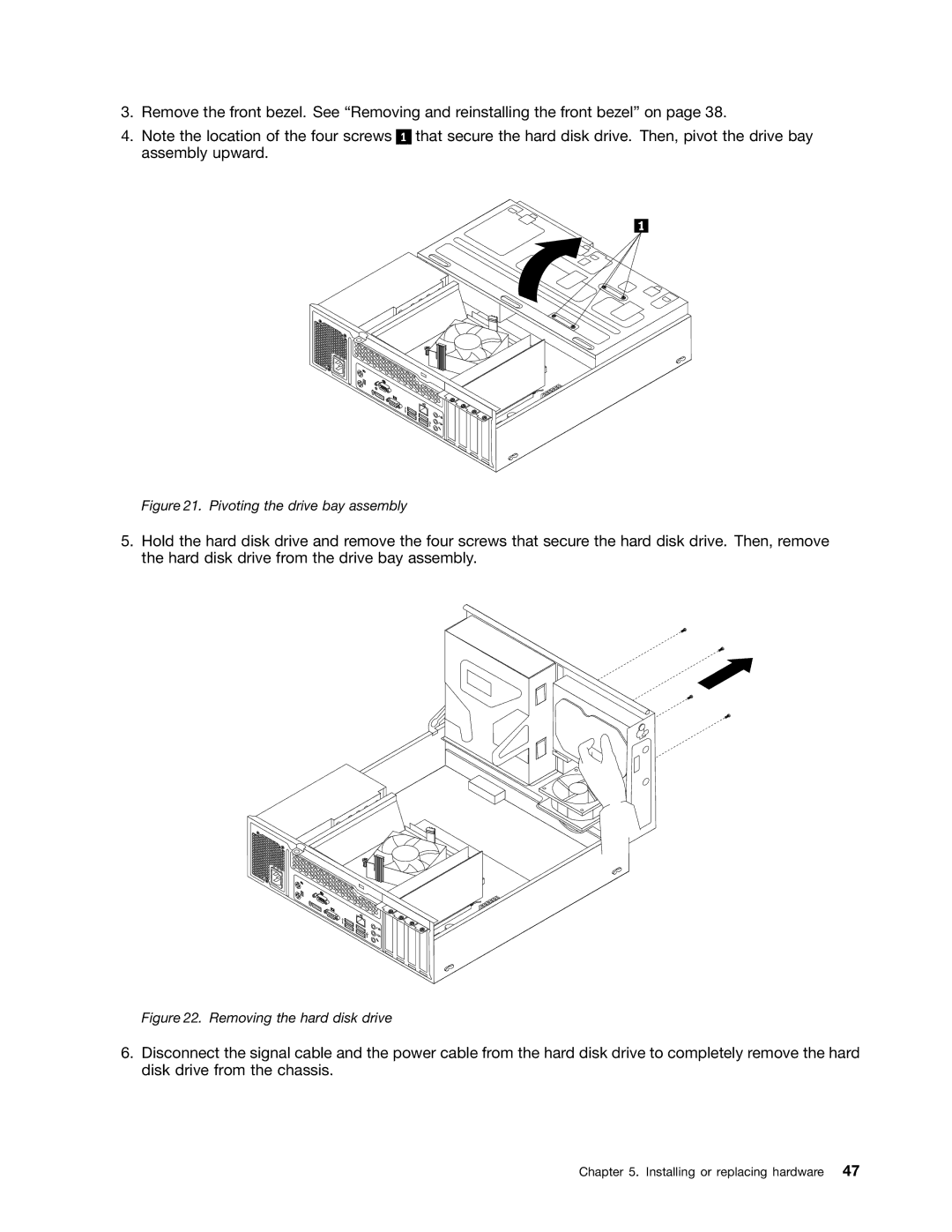 Lenovo M73 manual Pivoting the drive bay assembly 