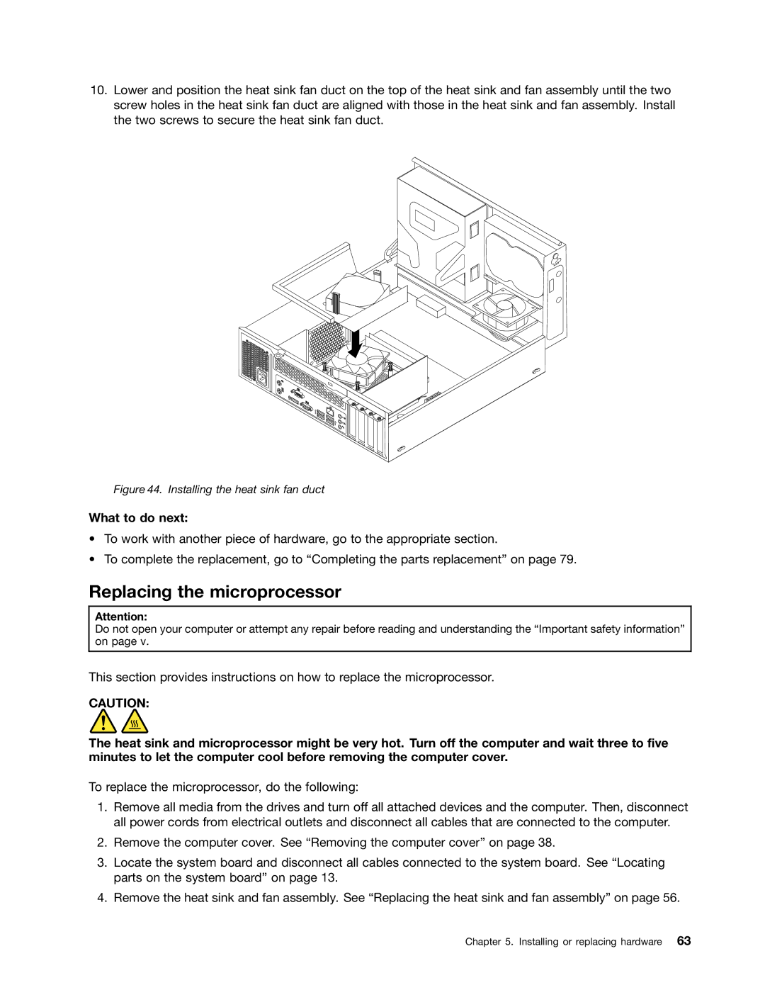 Lenovo M73 manual Replacing the microprocessor, What to do next 