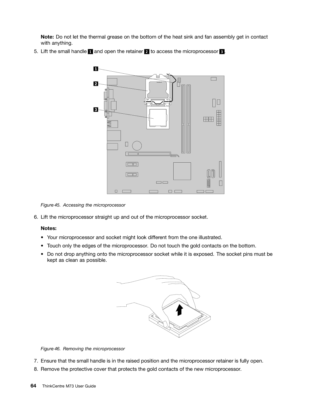 Lenovo M73 manual Accessing the microprocessor 