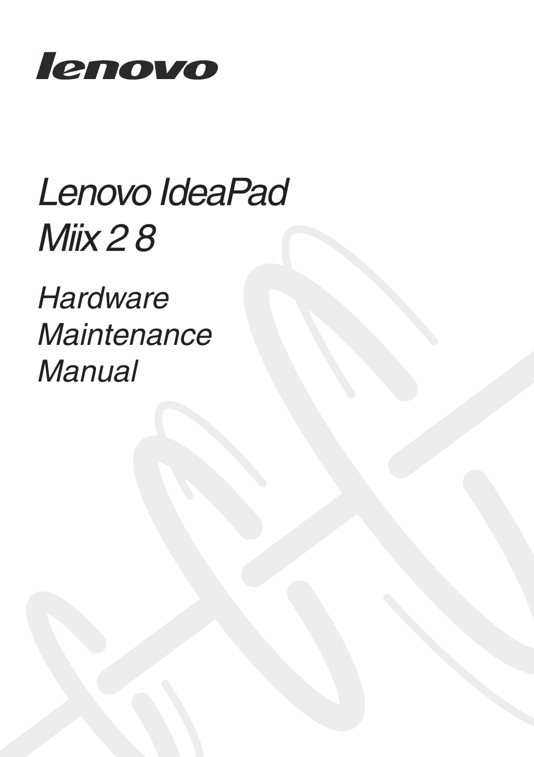 Lenovo MIIX 2 8 manual Lenovo IdeaPad Miix 2 