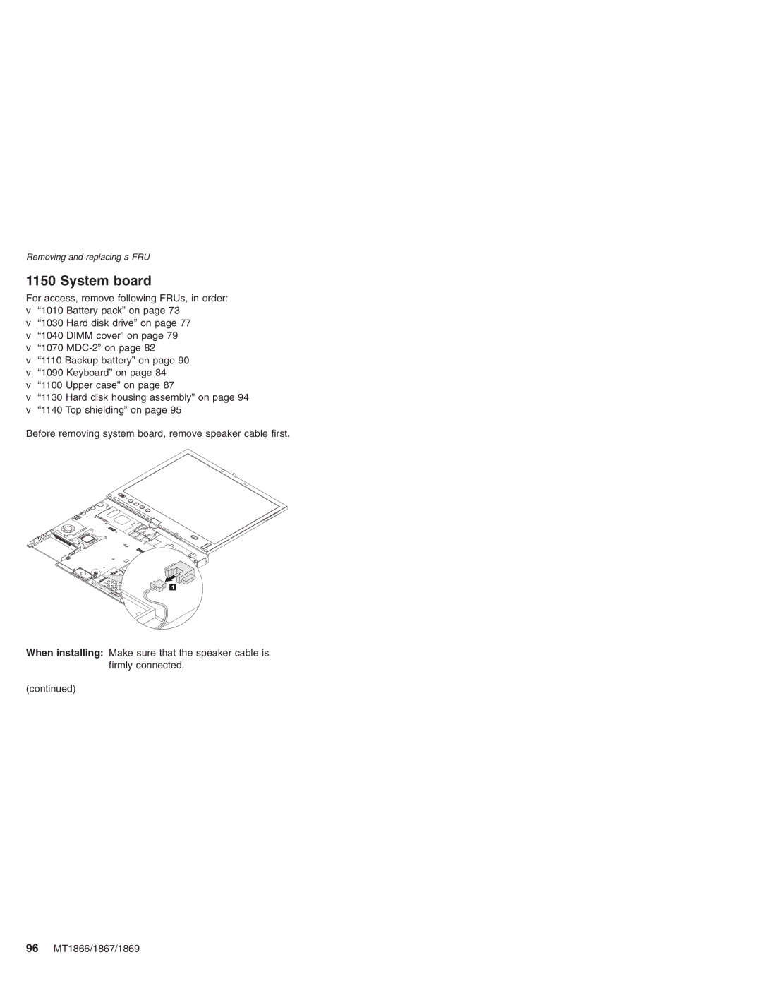 Lenovo MT 1867, MT 2506, MT 1866, MT 1869 manual System board 