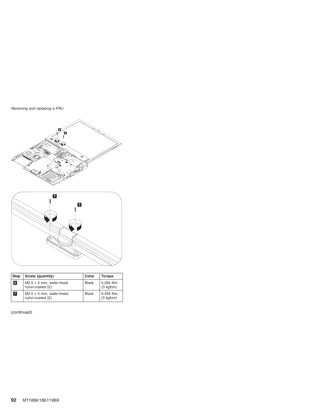 Lenovo MT 1867, MT 2506, MT 1866, MT 1869 manual 92 MT1866/1867/1869 